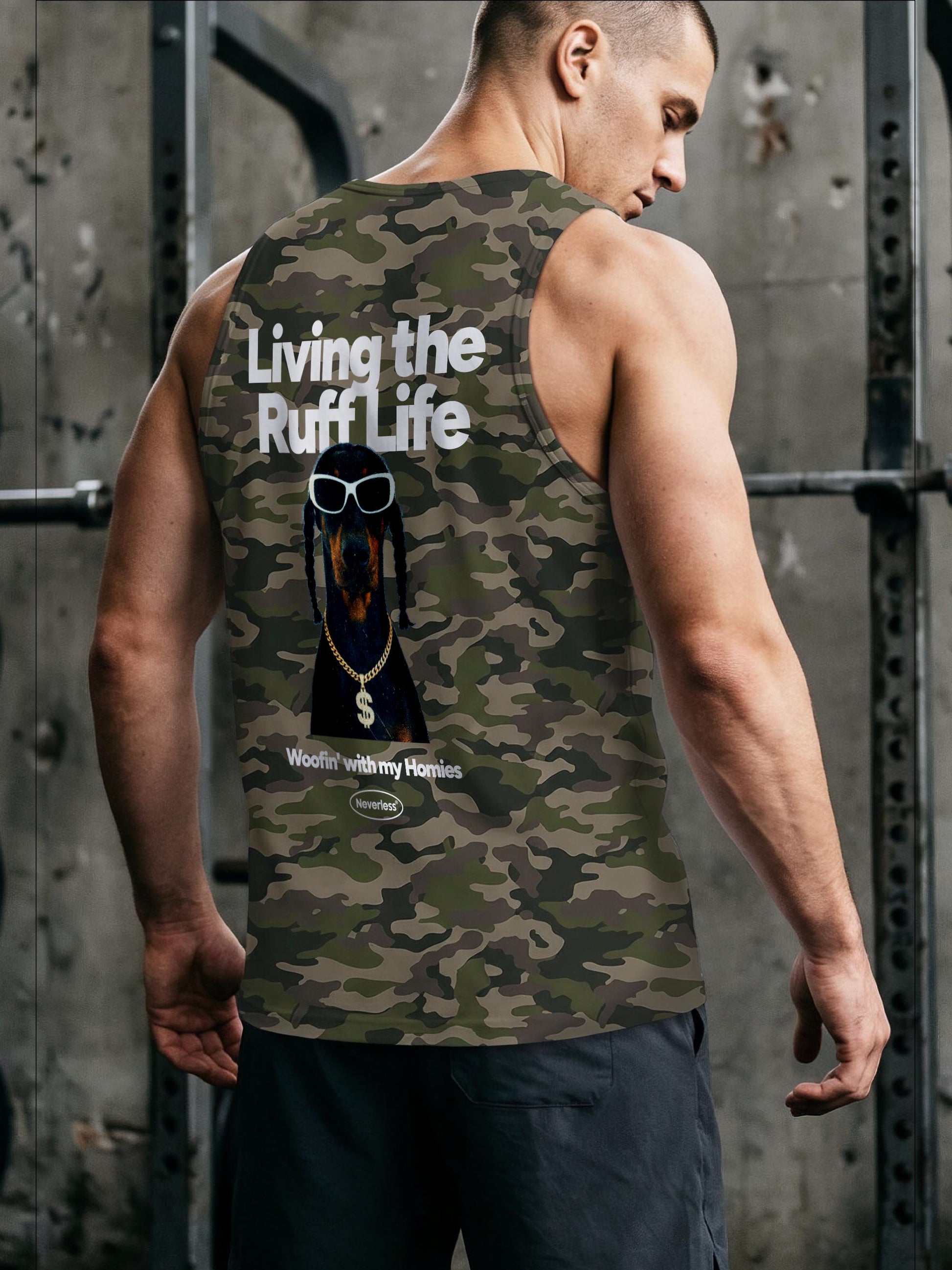 woodland-camo slim-fit