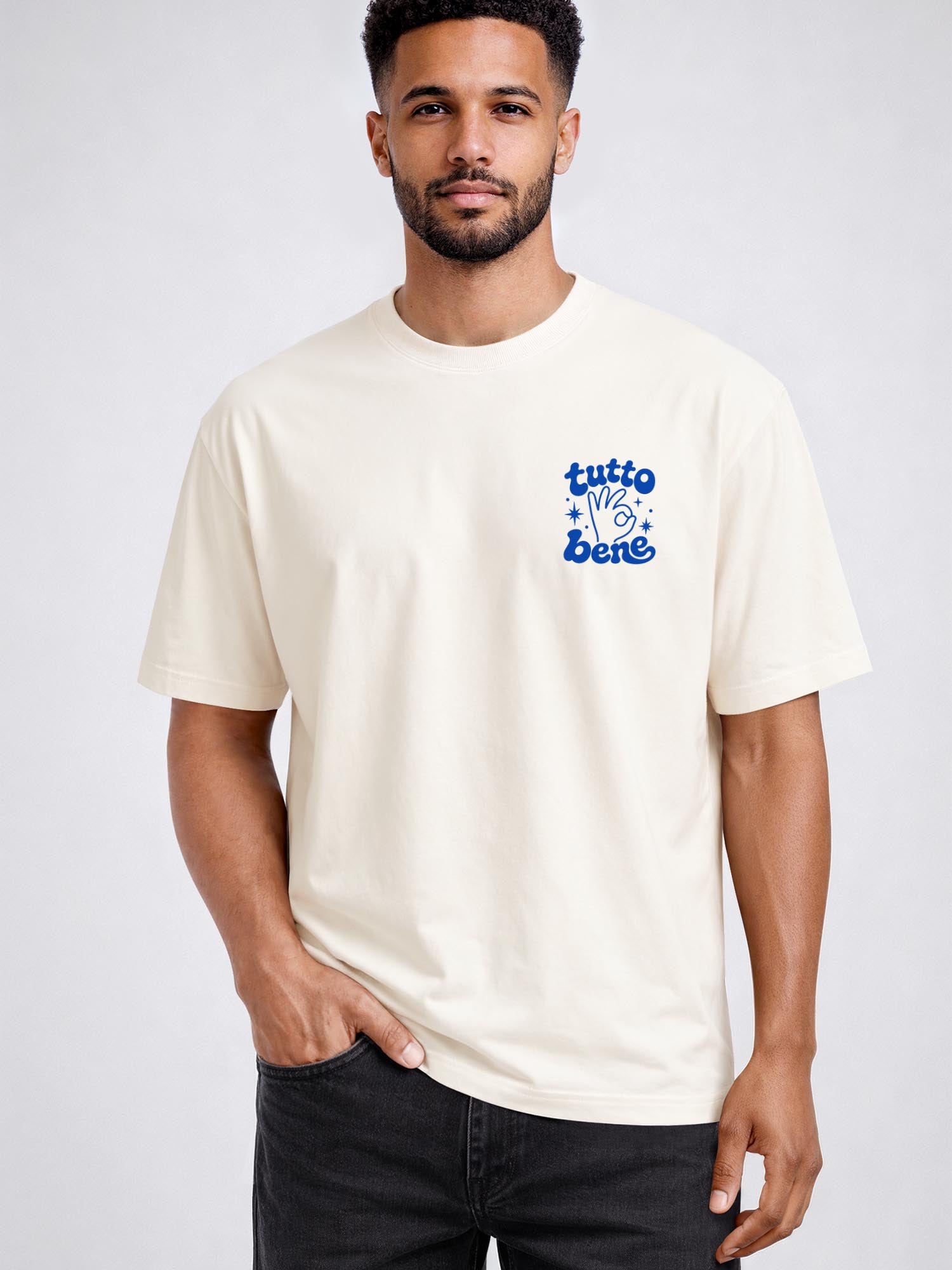 [AI generated] hell-beige relaxed-fit