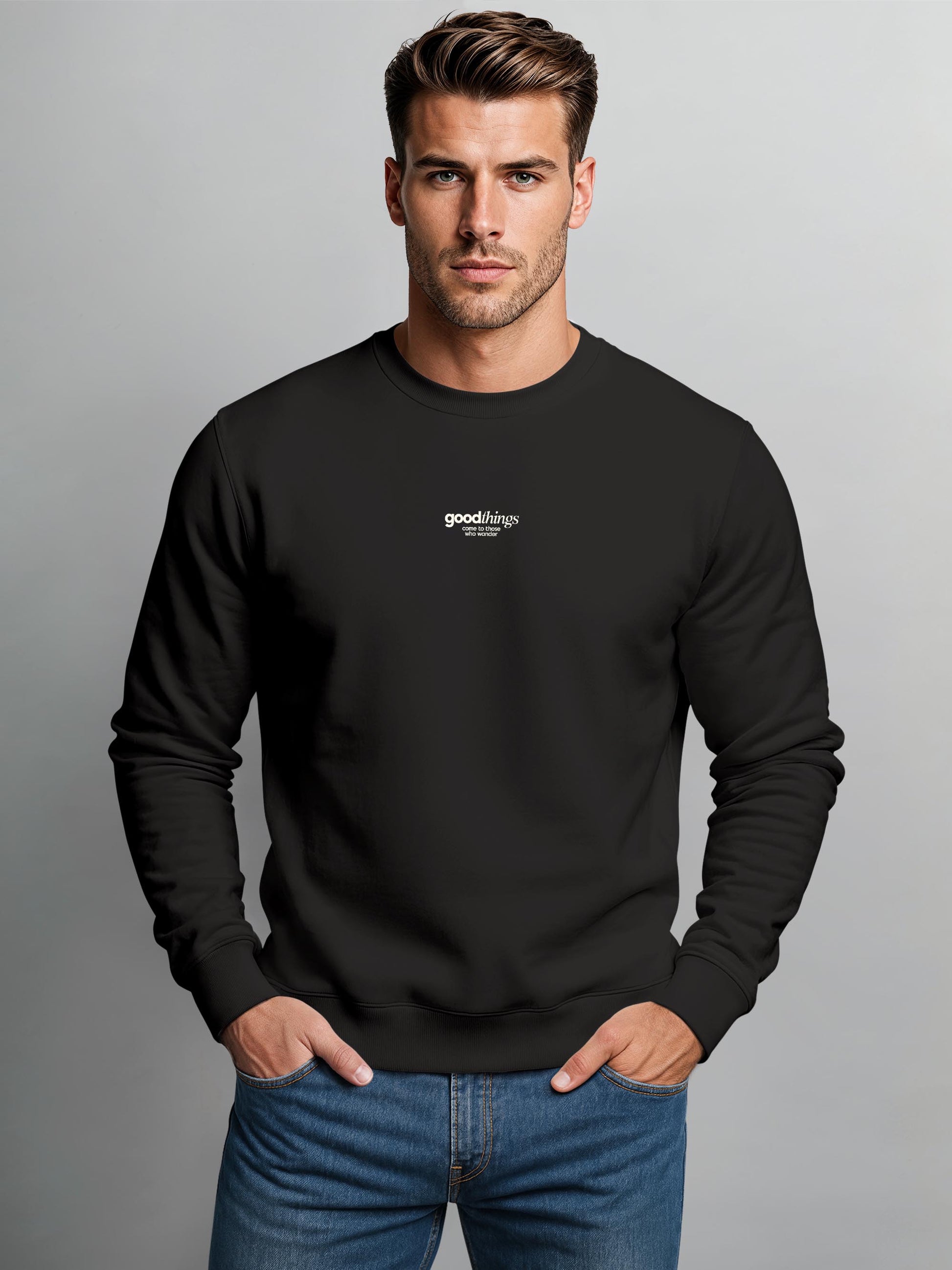 [AI generated] schwarz slim-fit
