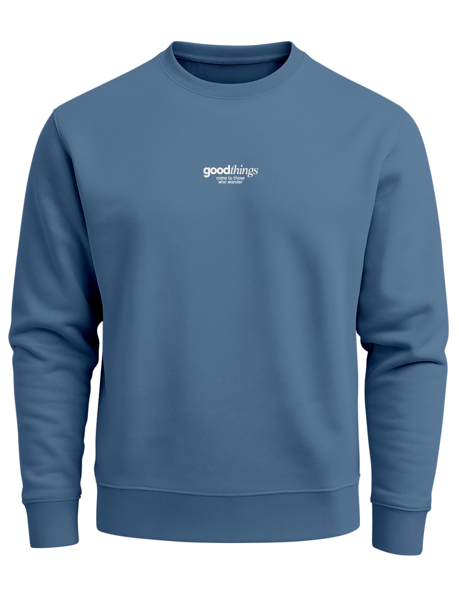 [AI generated] indigo blue slim-fit