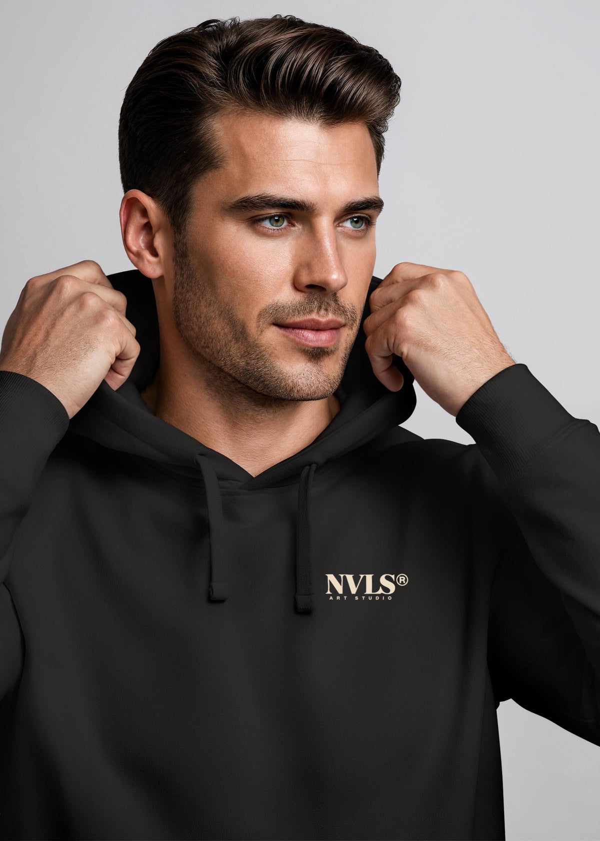 [AI generated] schwarz slim-fit