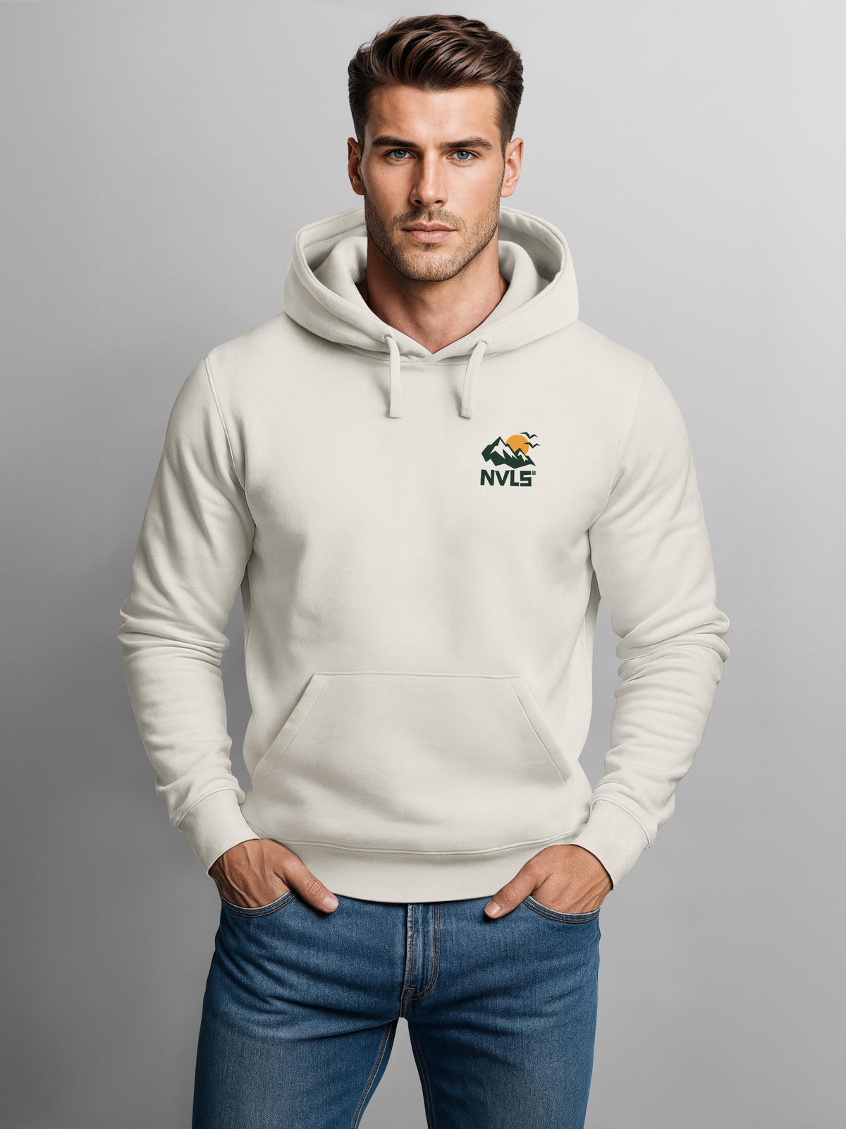 [AI generated] urban grey slim-fit