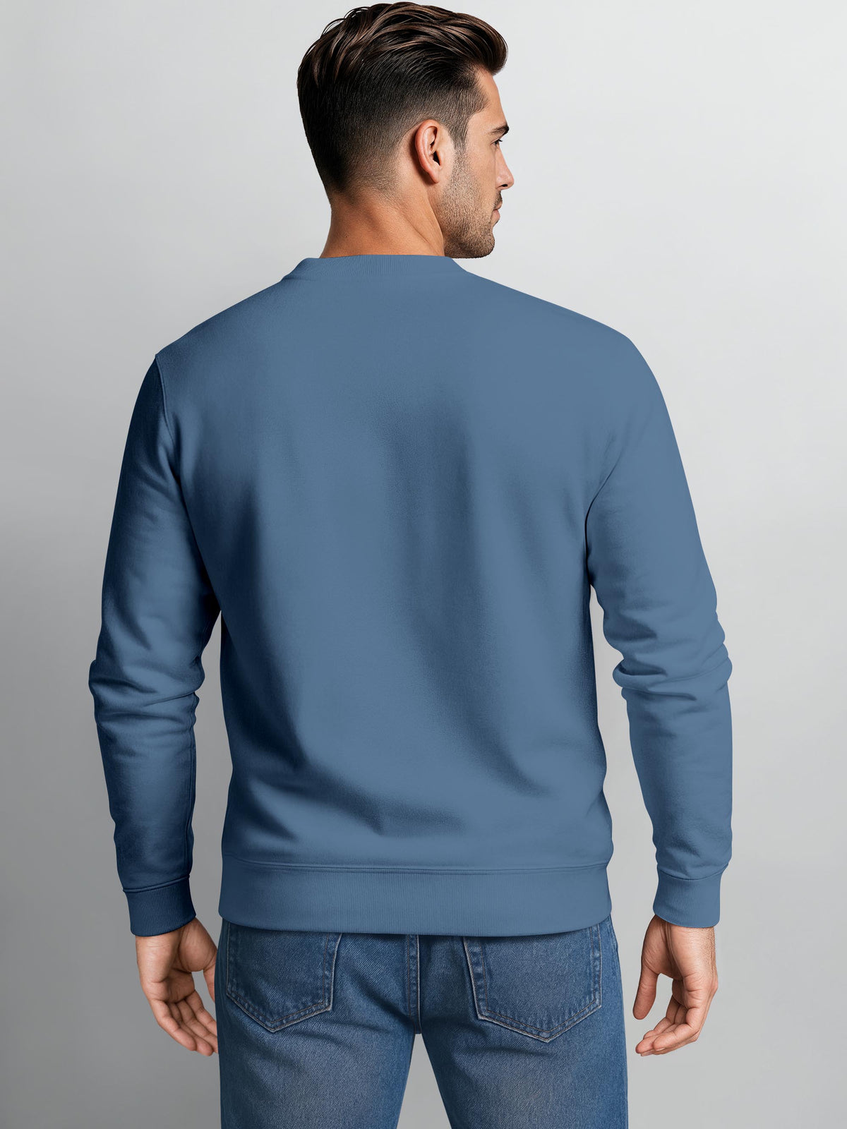 [AI generated] indigo blue slim-fit