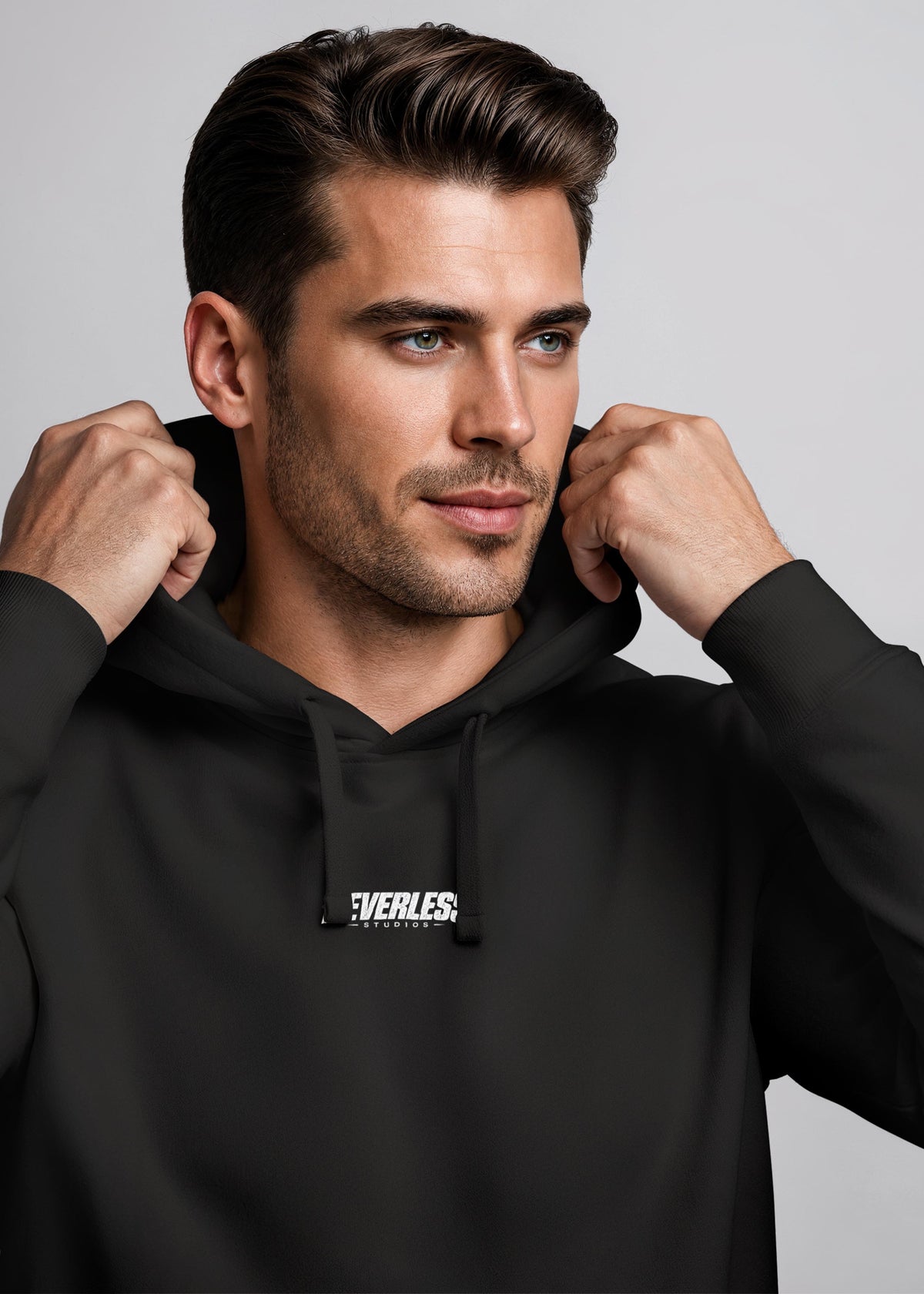 [AI generated] schwarz slim-fit