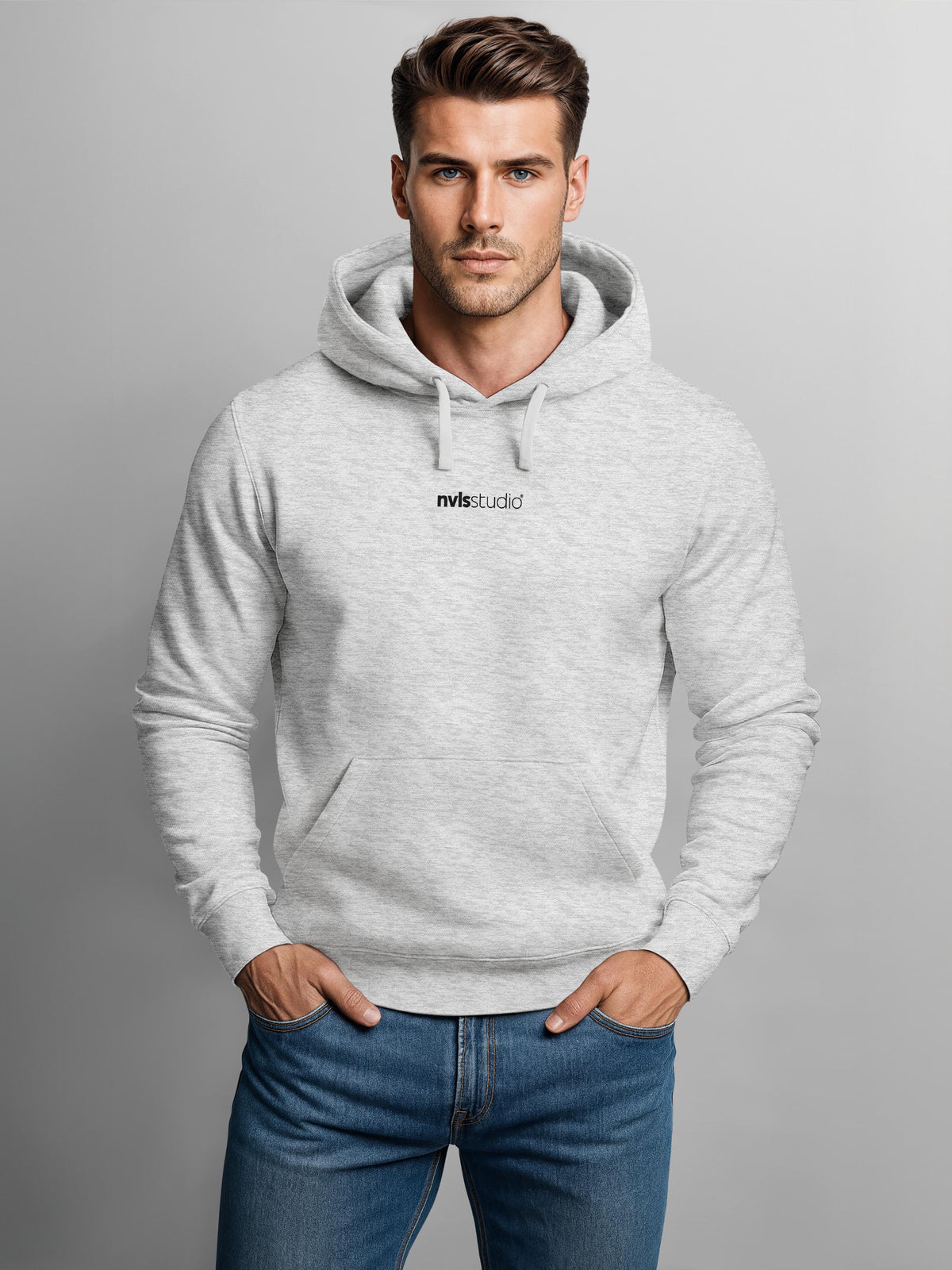 [AI generated] grau slim-fit
