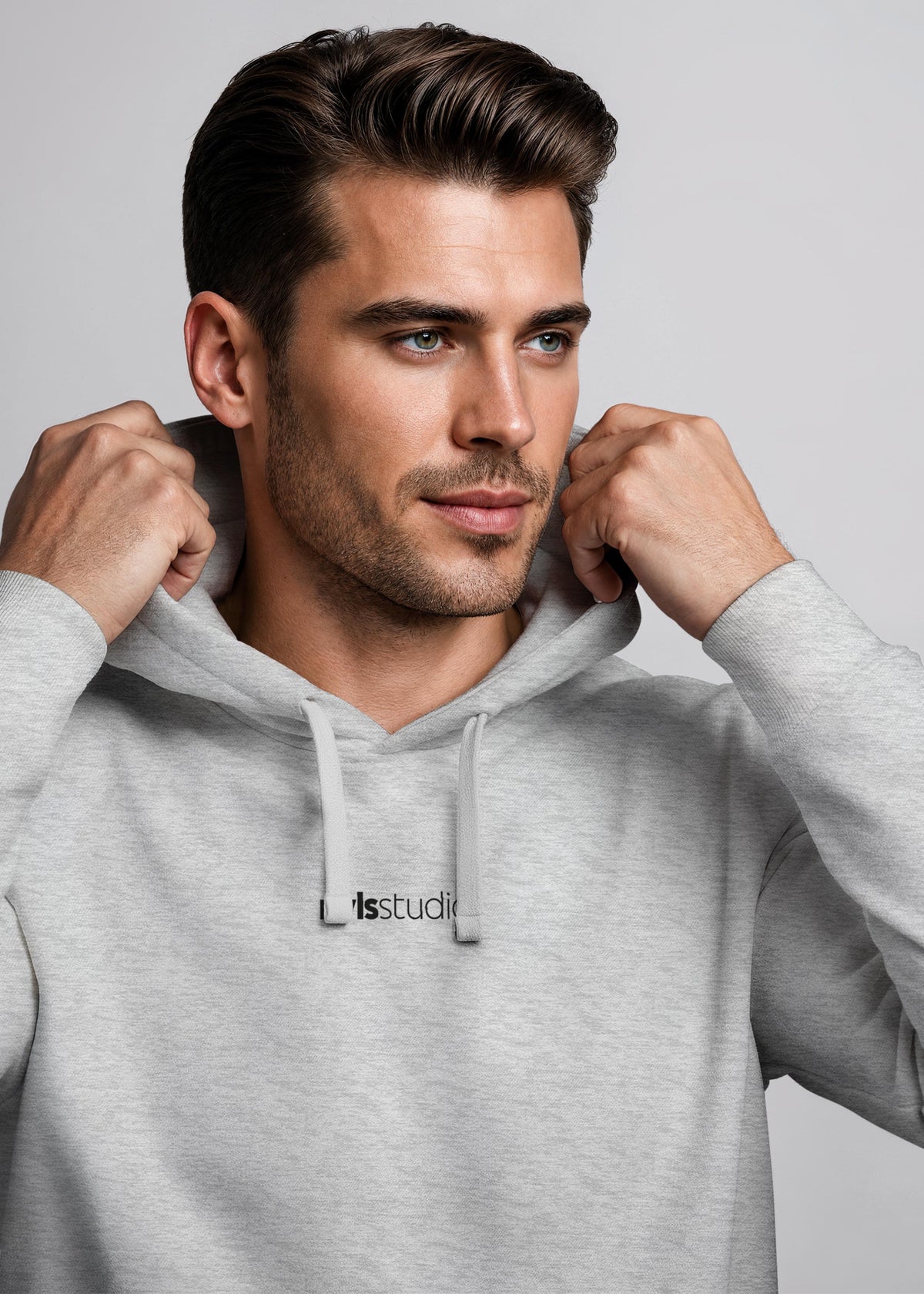 [AI generated] grau slim-fit