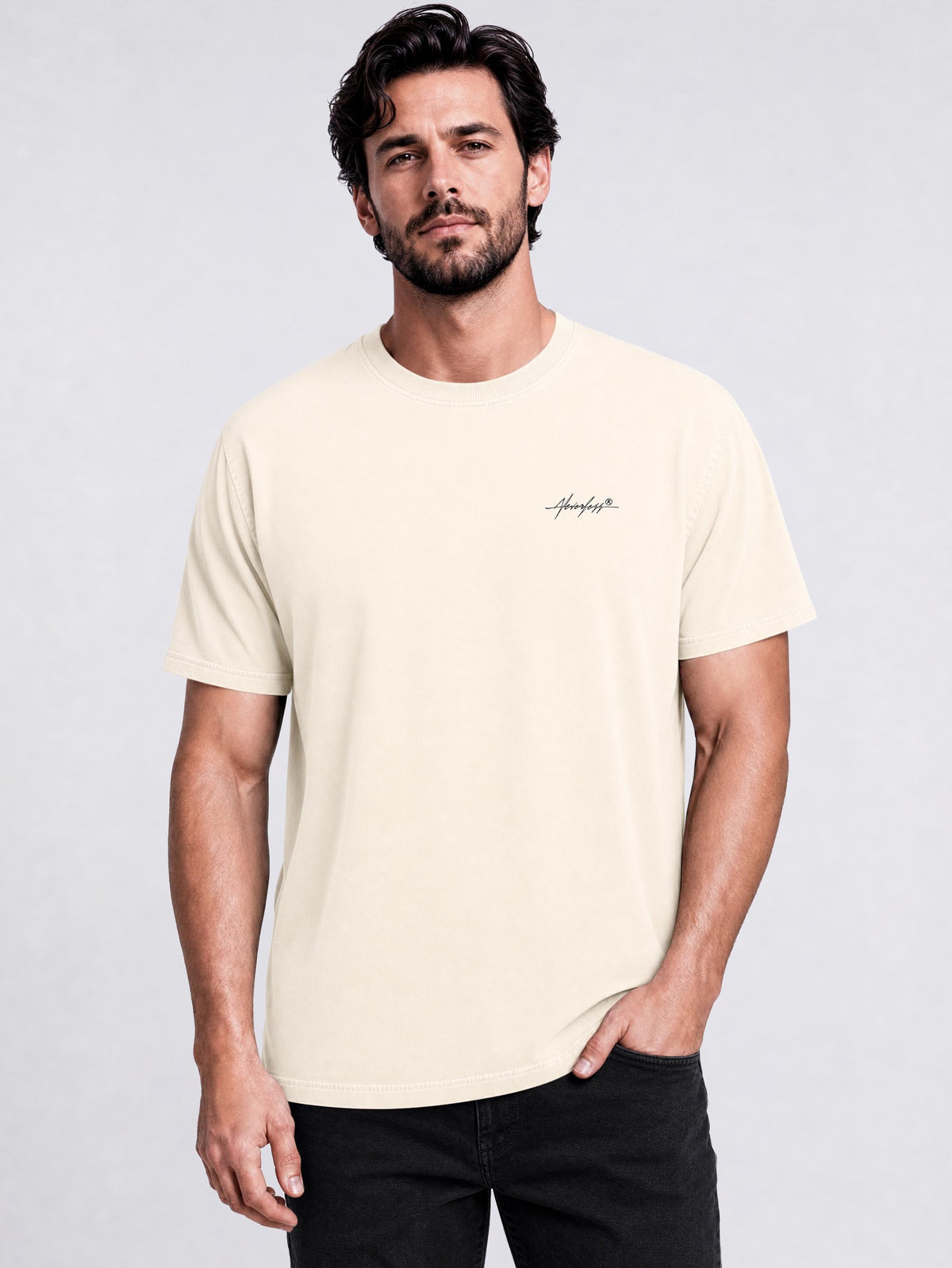 [AI generated] hell-beige relaxed-fit