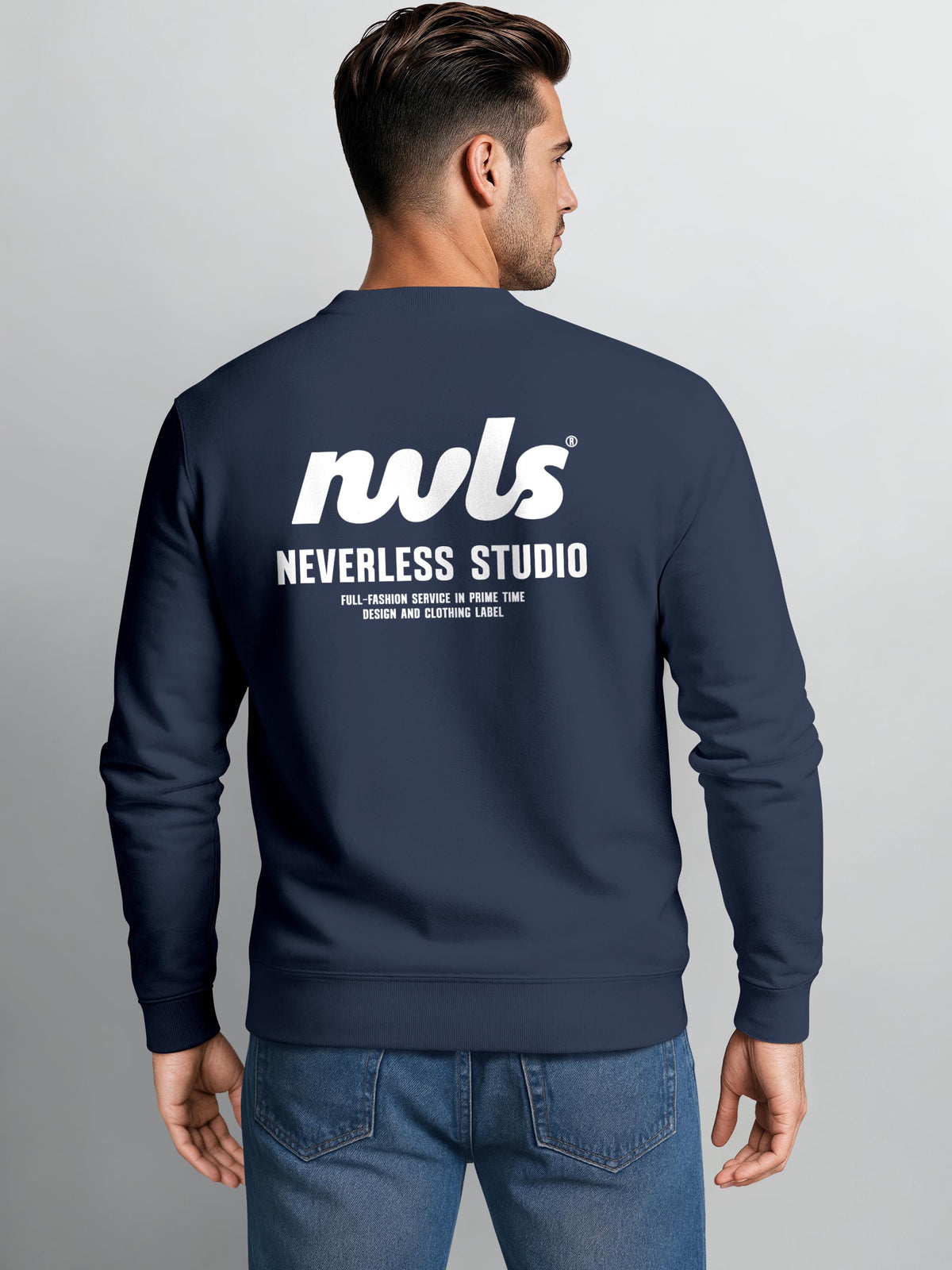 [AI generated] navy slim-fit