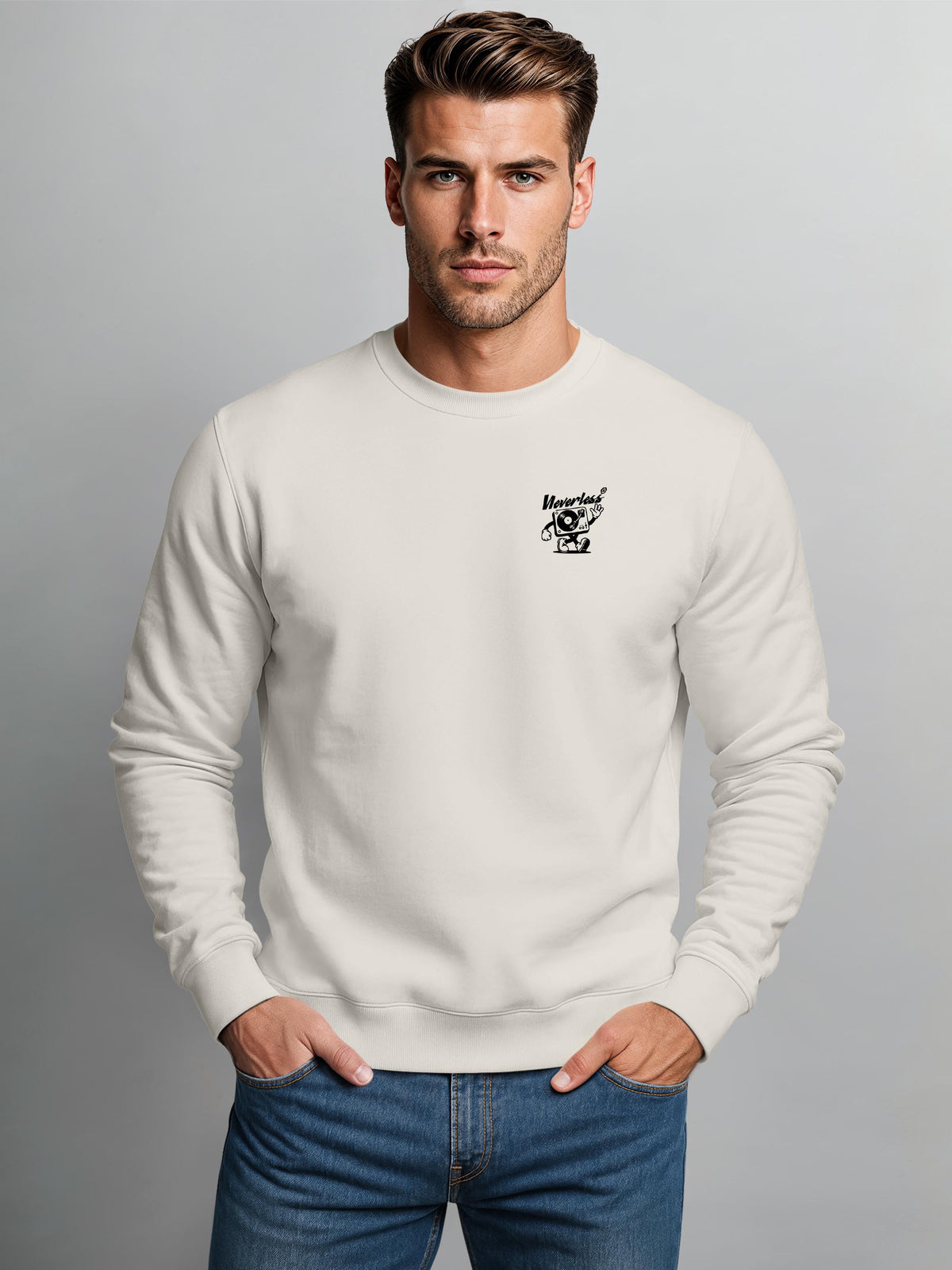 [AI generated] urban grey slim-fit