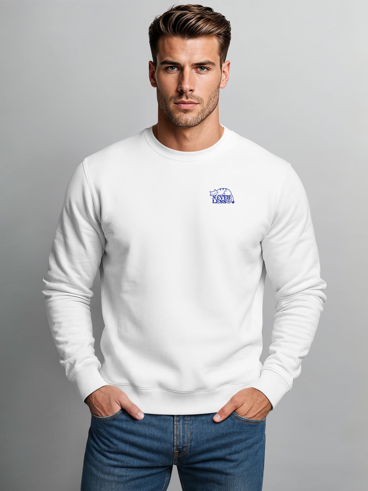 [AI generated] weiß slim-fit