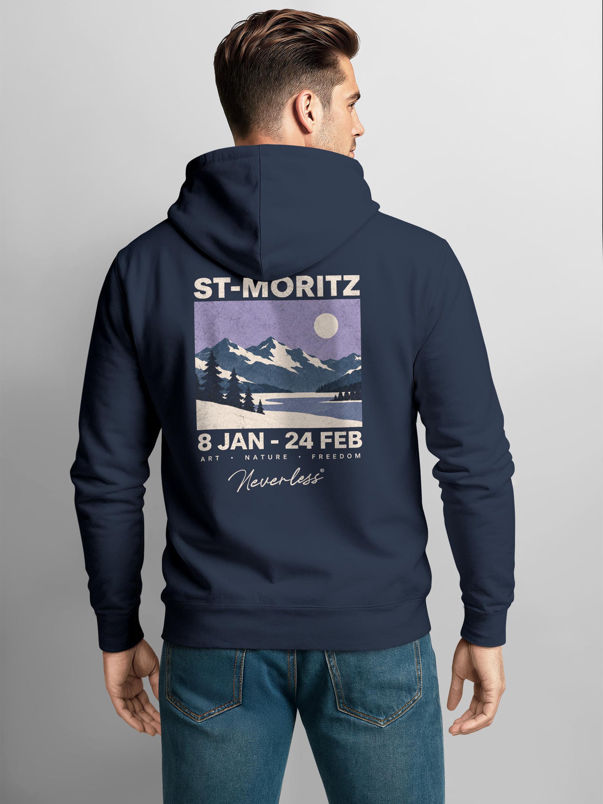 [AI generated] navy slim-fit