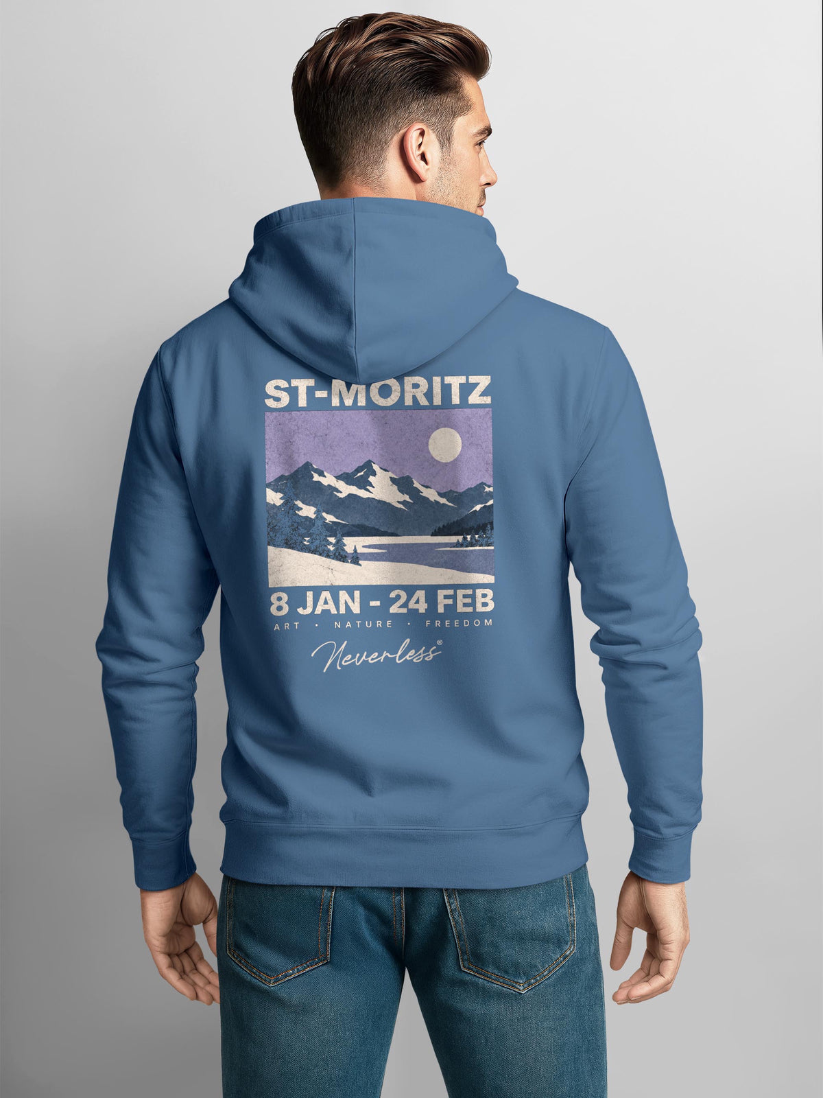 [AI generated] indigo blue slim-fit
