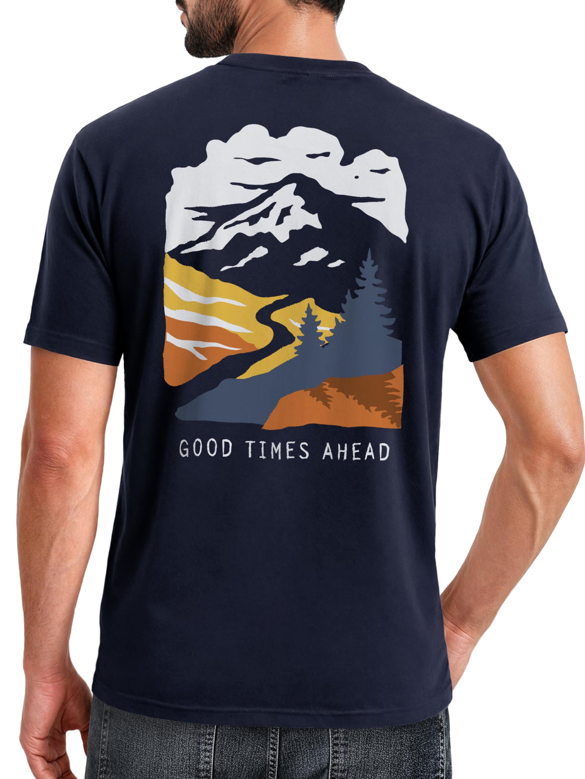 [AI generated] navy slim fit