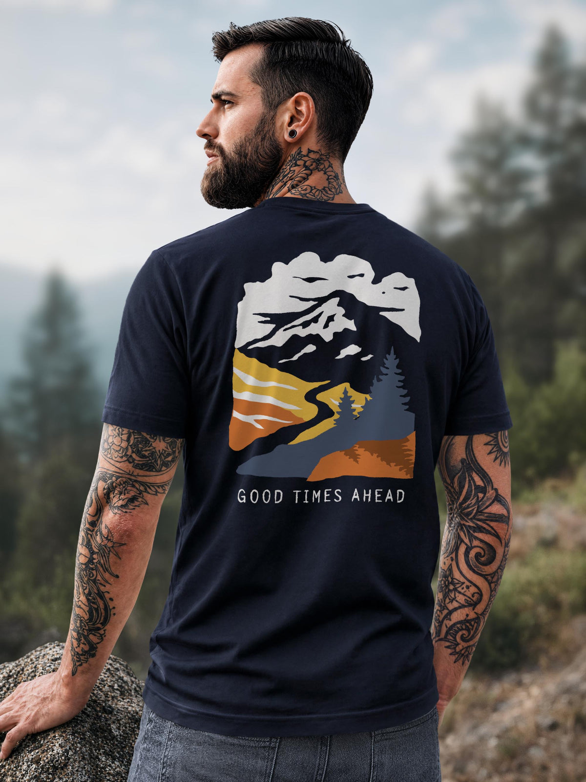 [AI generated] navy slim fit
