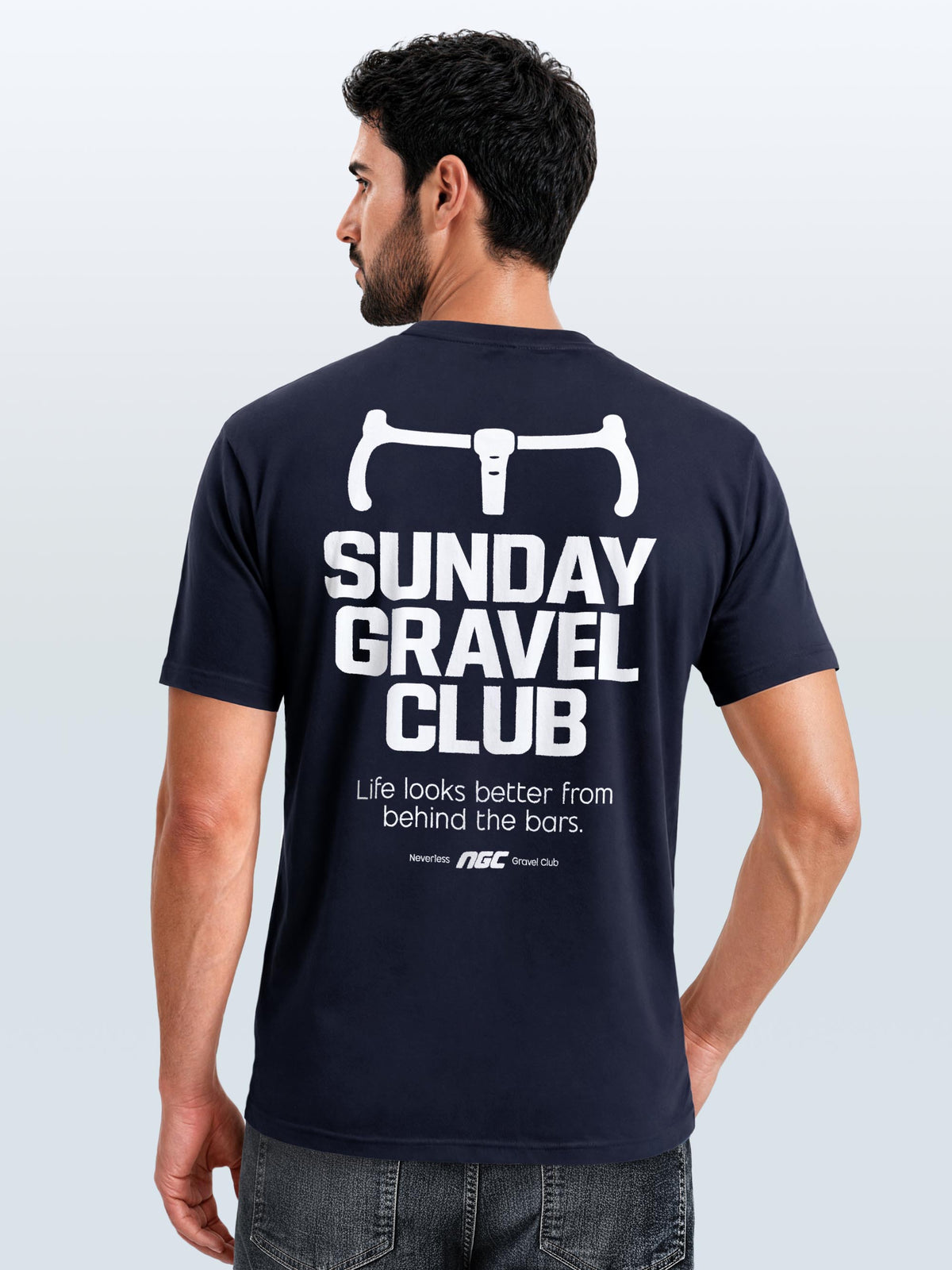[AI generated] navy slim fit
