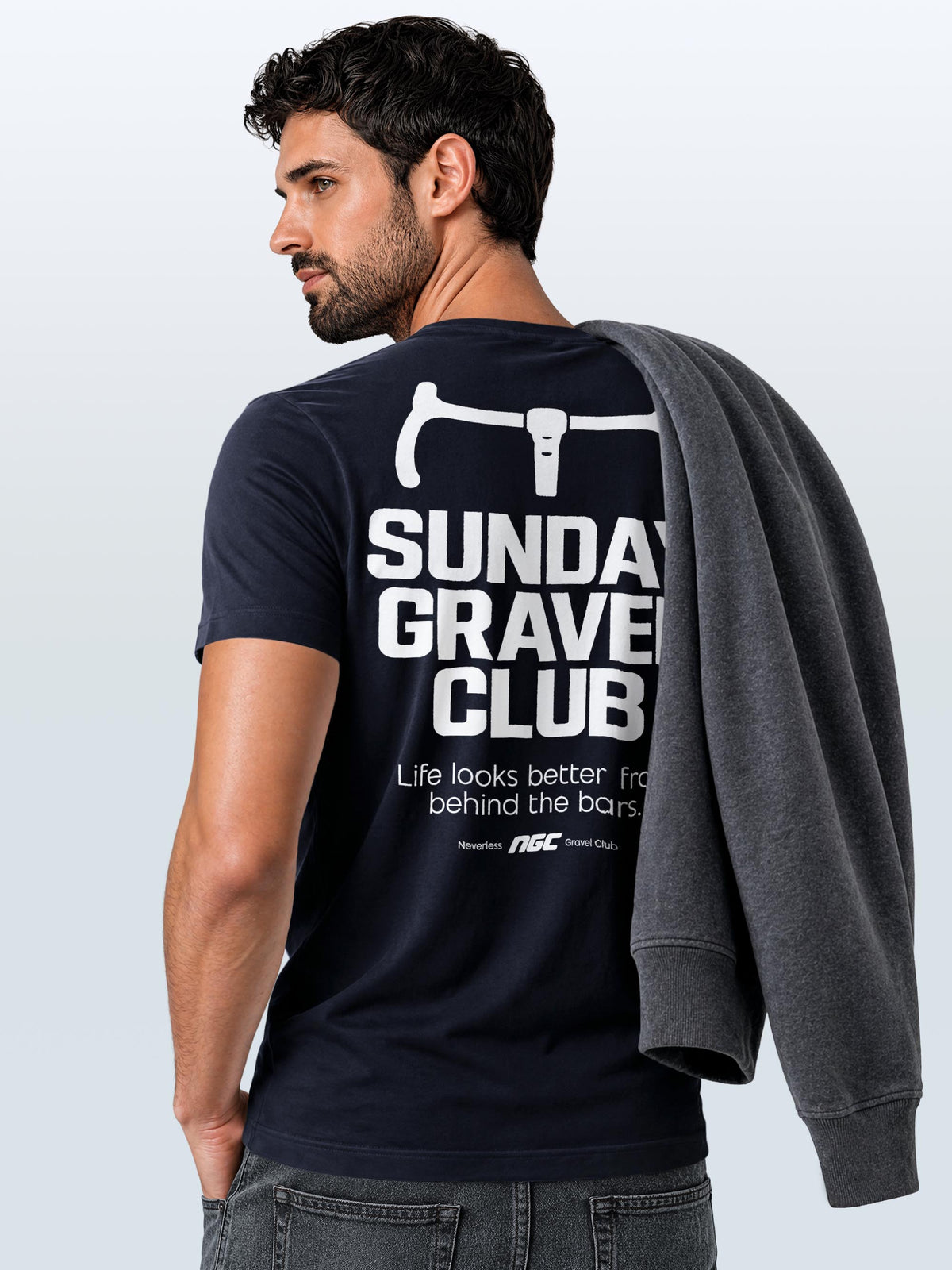 [AI generated] navy slim fit
