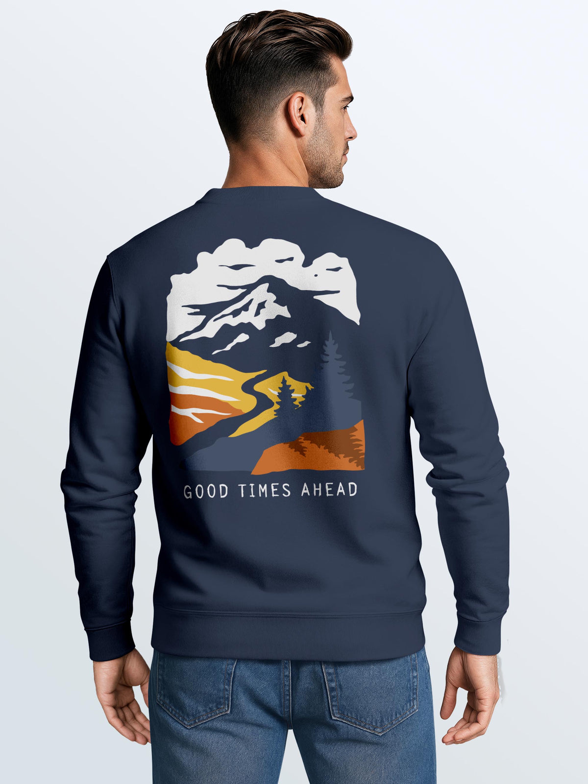 [AI generated] navy slim fit
