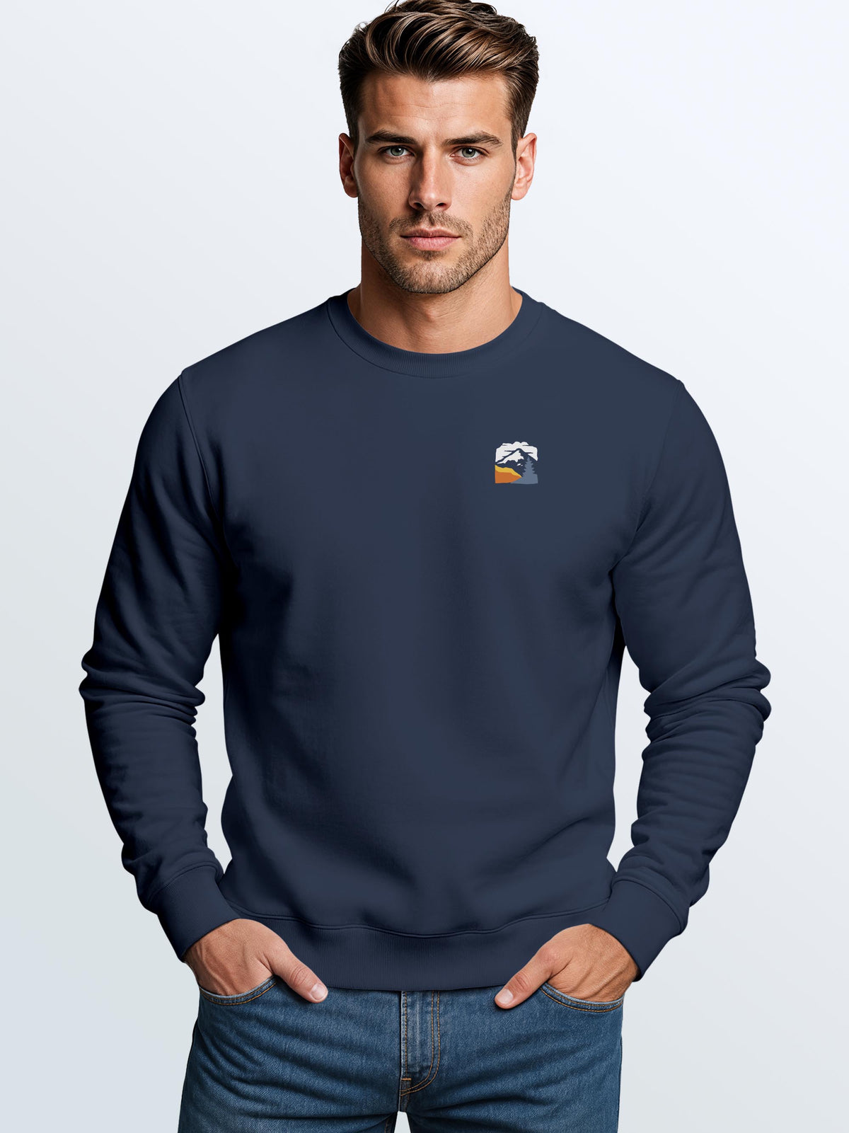 [AI generated] navy slim fit