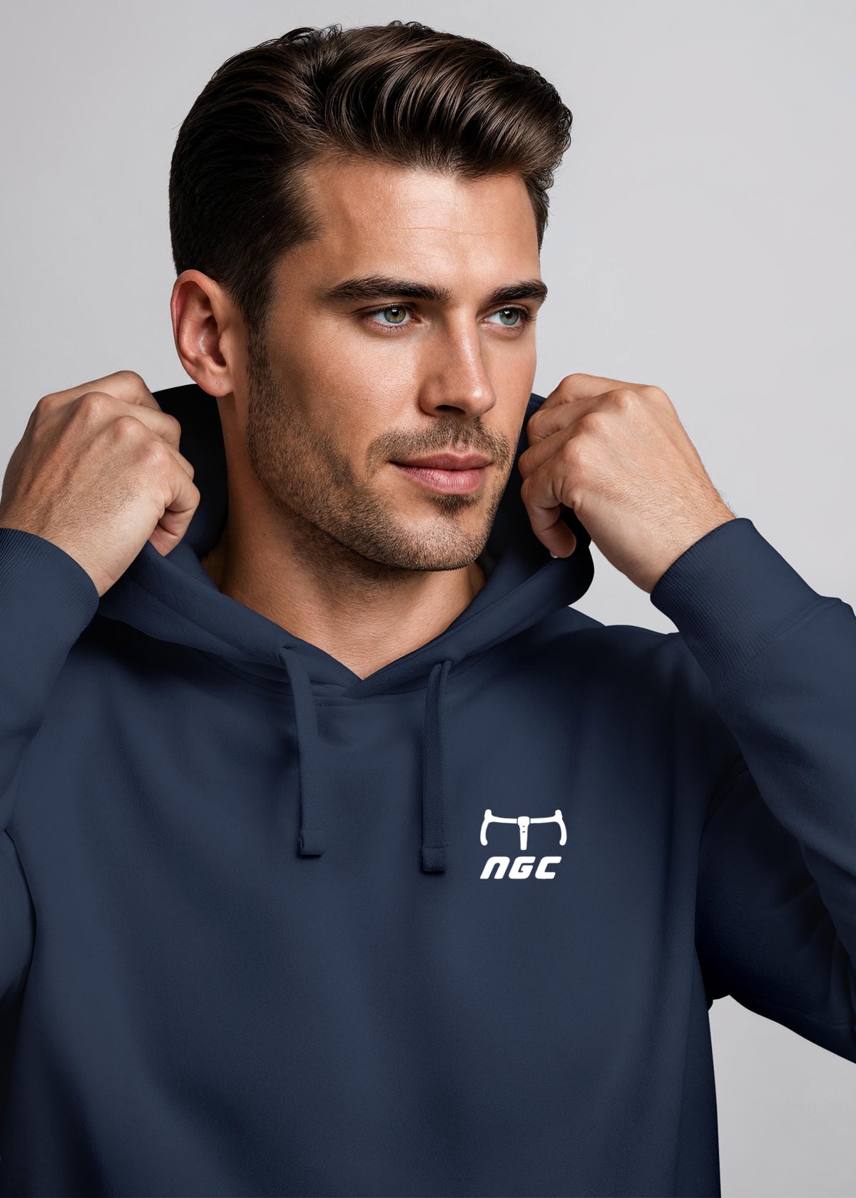 [AI generated] navy slim fit