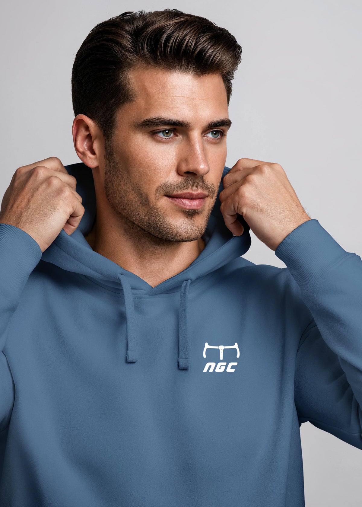 [AI generated] indigo blue slim fit