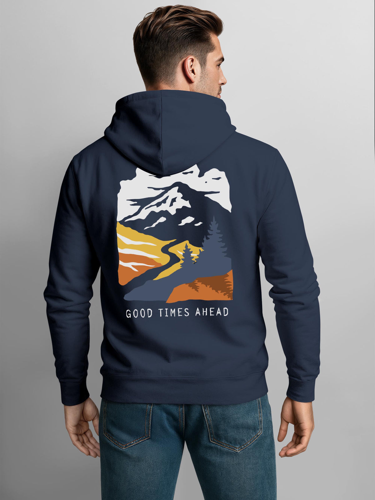 [AI generated] navy slim fit