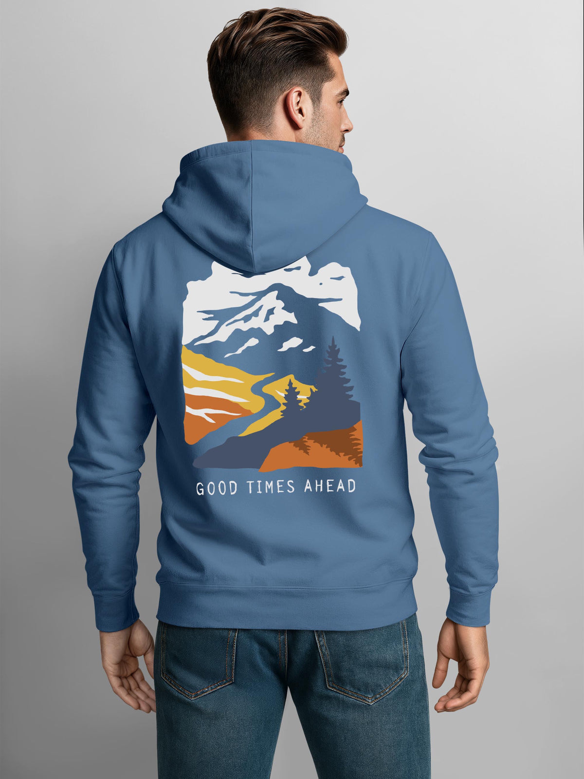 [AI generated] indigo blue slim fit
