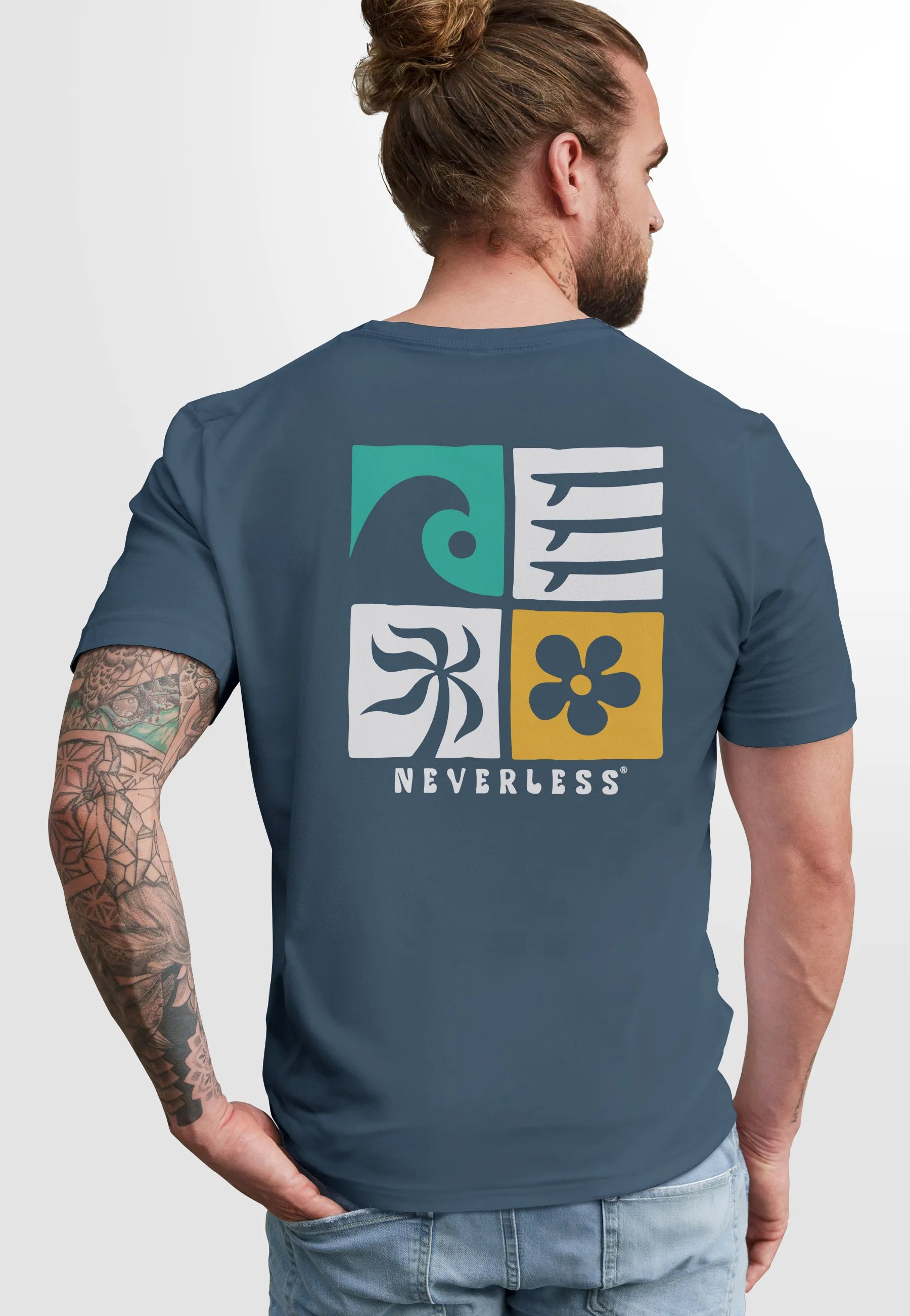 denim blue backprint