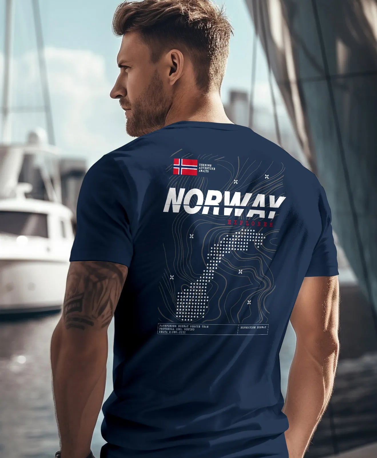 navy backprint