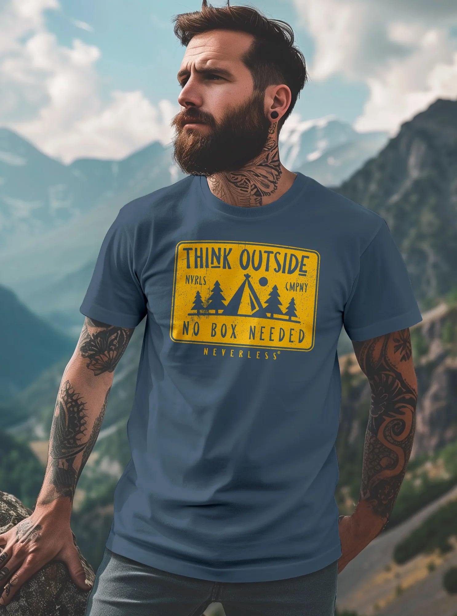denim blue frontprint