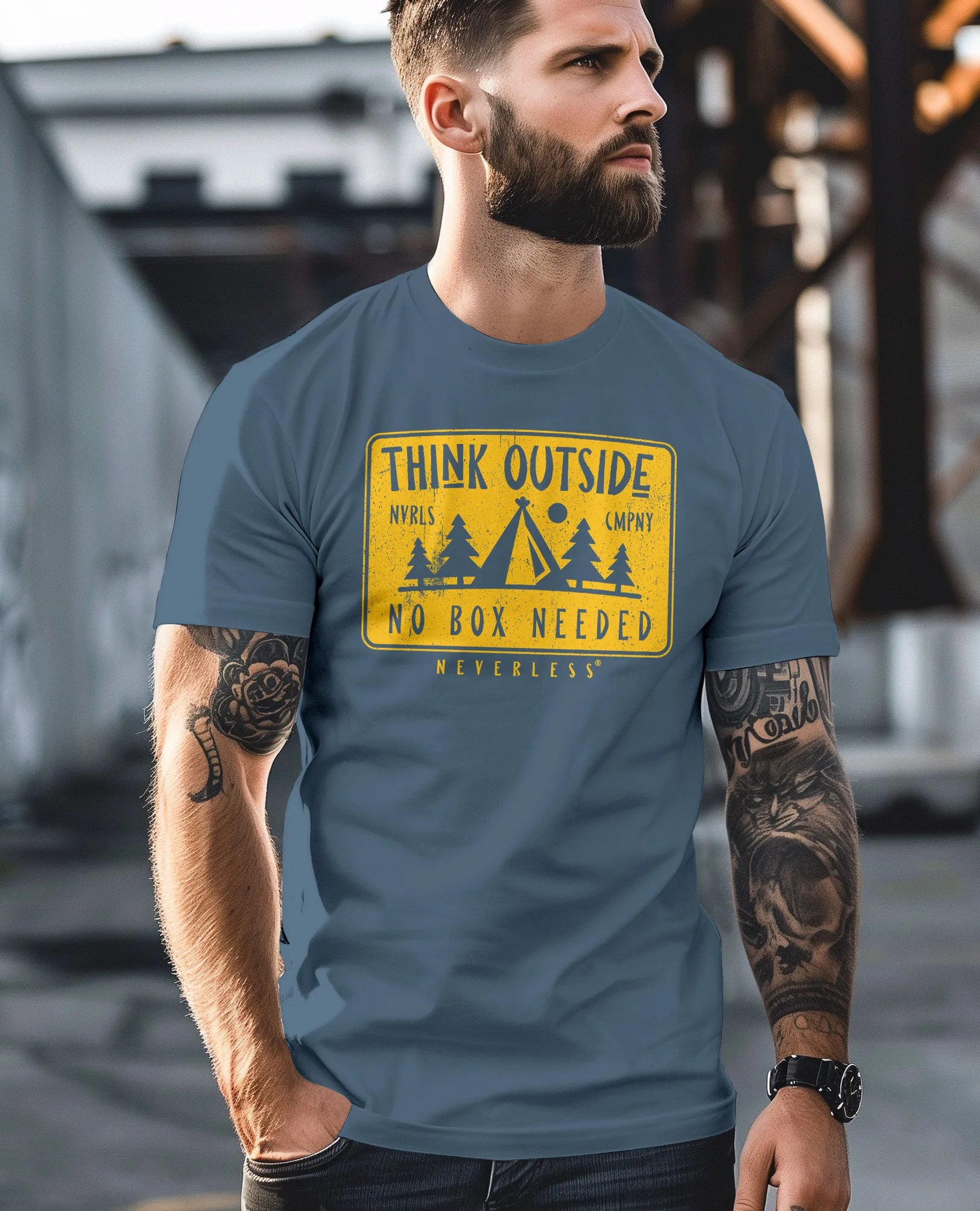 denim blue frontprint