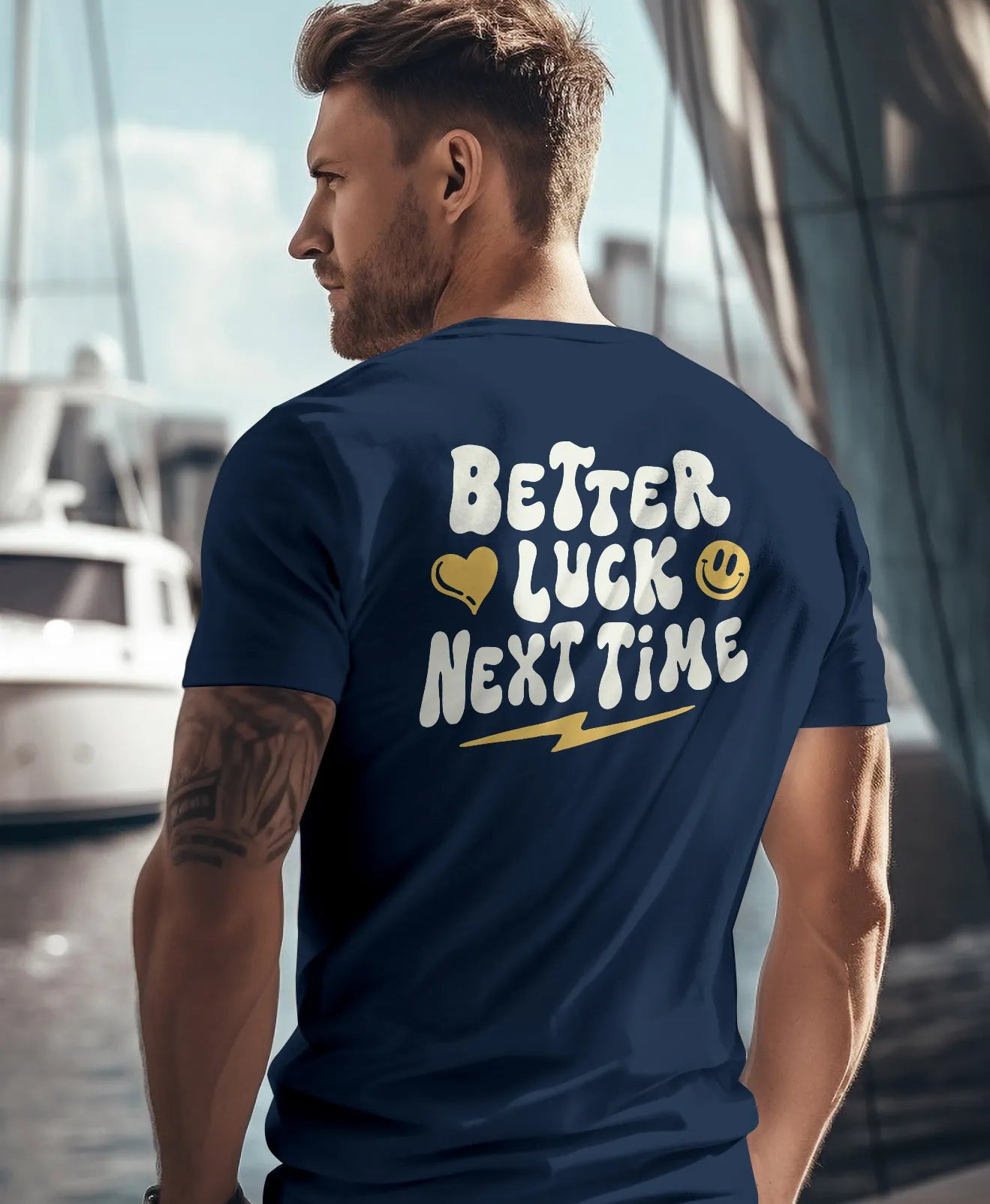 navy backprint