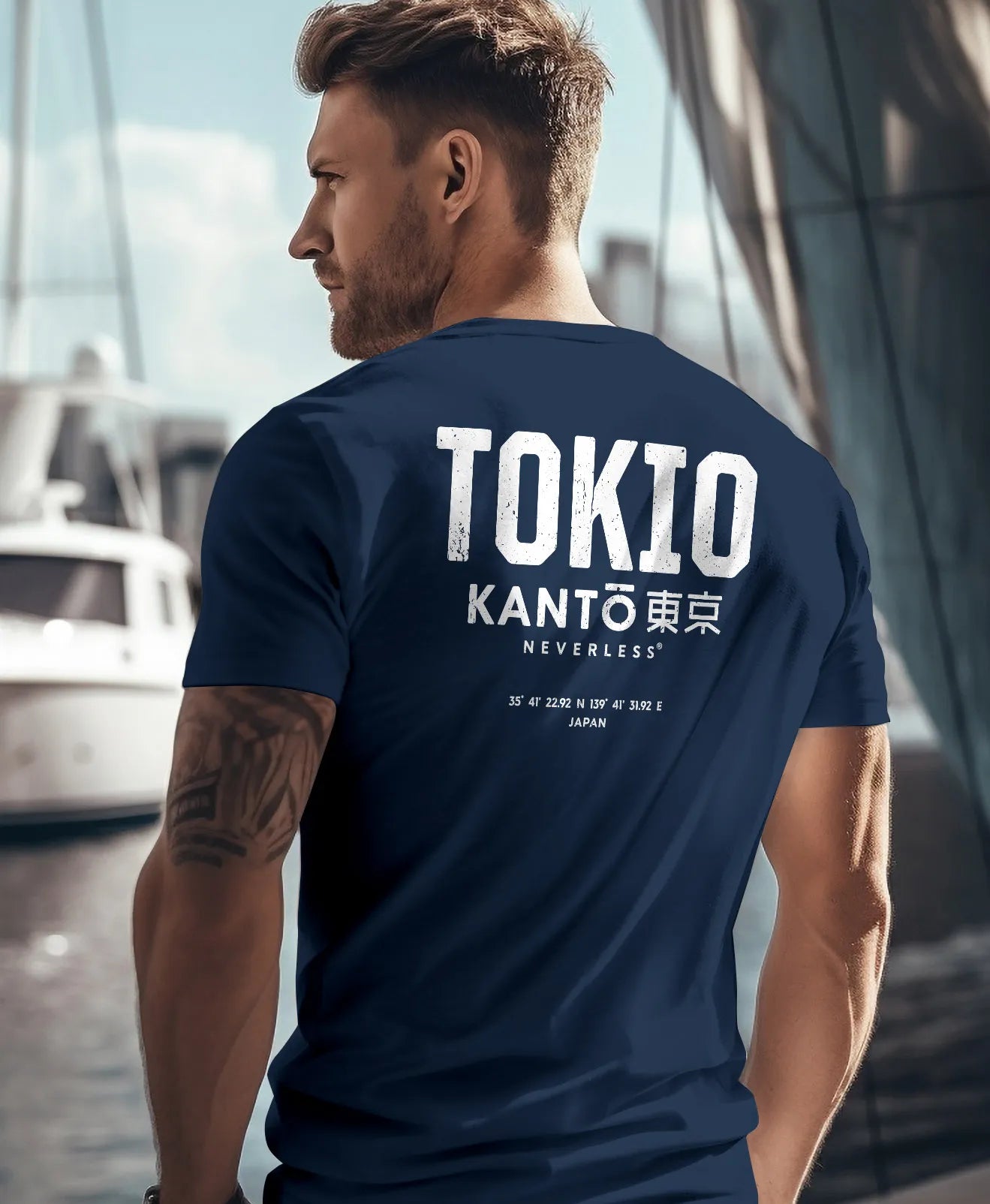 navy backprint