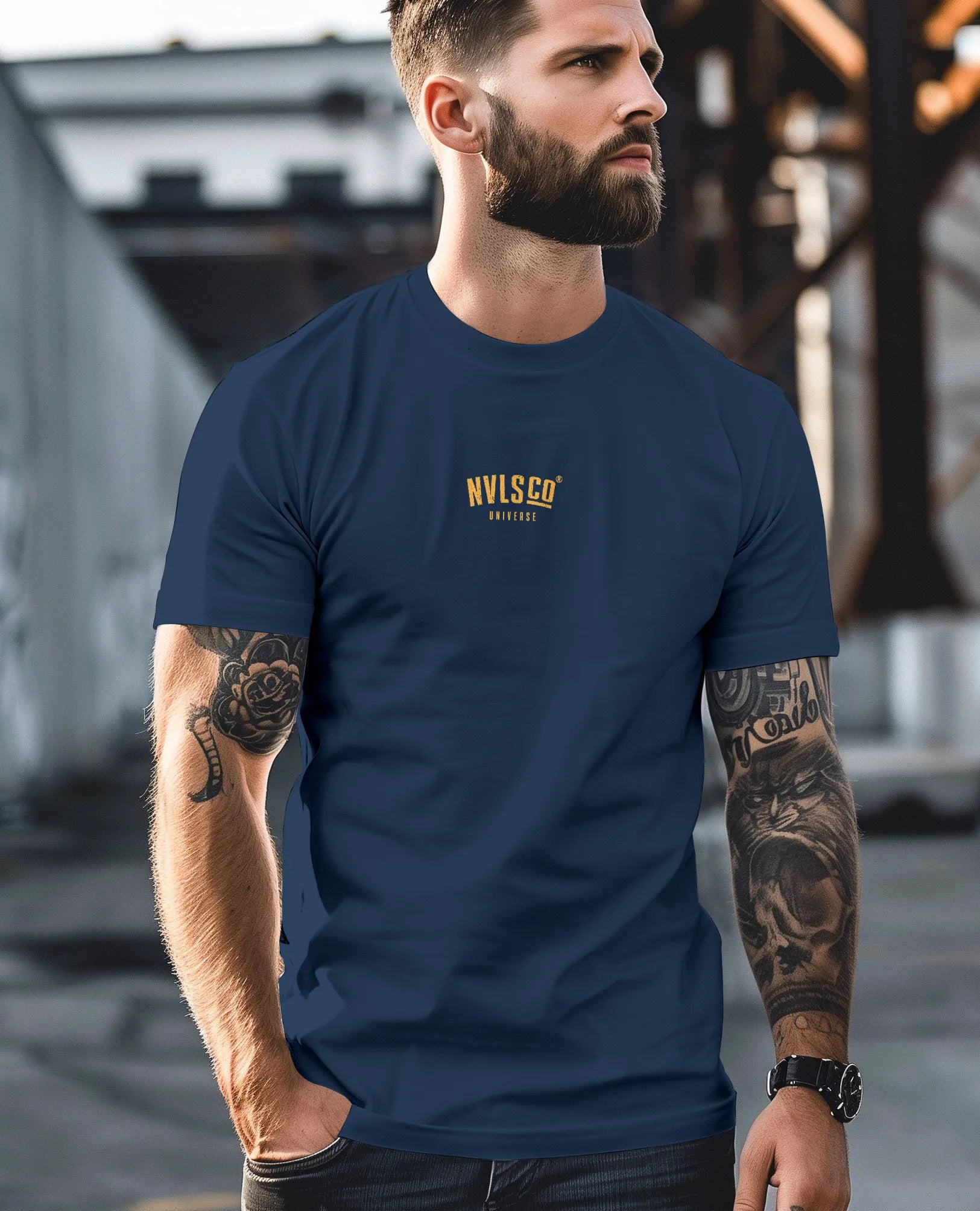 navy backprint