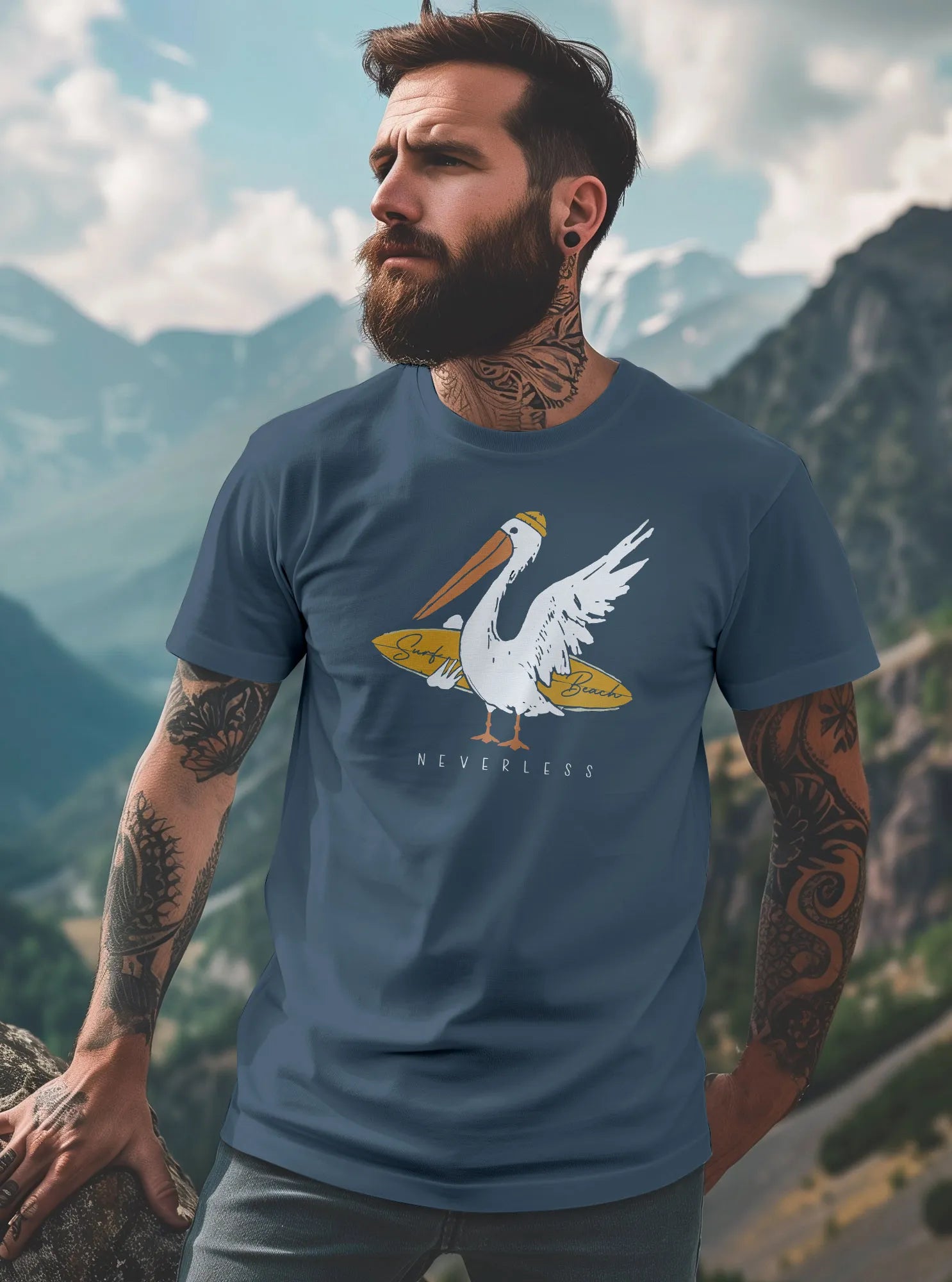 denim blue frontprint