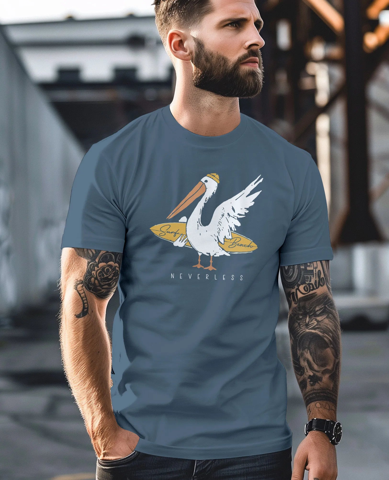 denim blue frontprint