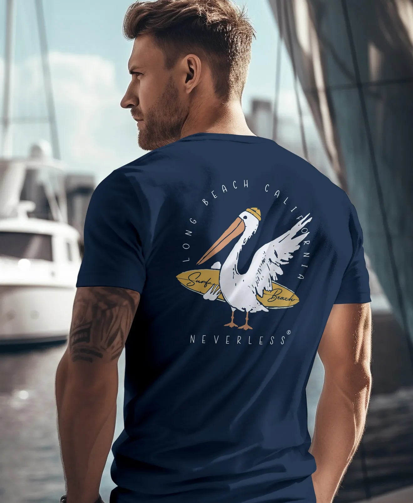 navy backprint